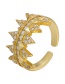 Fashion Golden Vj264 Micro-inlaid Zirconium Sharp Thorn Head Shape Ring