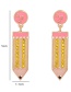 Fashion Orange Alloy Diamond Pencil Stud Earrings