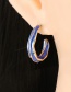 Fashion White Oil Drip C-shaped Earrings