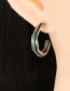 Fashion Brown Oil Drip C-shaped Earrings