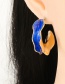 Fashion Brown C-shaped Lace Earrings In Oiled Enamel