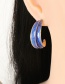Fashion Brown Alloy Oil Drop C-shaped Crescent Earrings