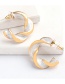 Fashion Pink Alloy Dripping Twisted C-shaped Earrings