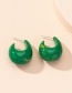 Fashion Jade Green Resin U-shaped Earrings