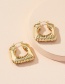 Fashion Gold Alloy Geometric Square Ear Ring