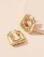Fashion Gold Alloy Geometric Square Ear Ring