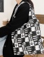 Fashion Black And White Dots Printed Large-capacity Canvas Bag