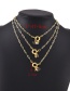 Fashion K 26 Letters Multi-layer Necklace With Copper Inlaid Zircon