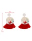 Fashion Red+white Christmas Cartoon Tassel Earrings