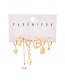 Fashion Gold 6-piece Set Of Copper Inlaid Zirconium Five-pointed Star Eye Stud Earrings