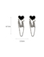 Fashion Black Love Chain Tassel Earrings