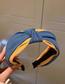 Fashion Blue-yellow Knotted Contrast Color Winding Headband