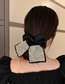 Fashion Hairpin. Black And White Diamond Bow Hairpin