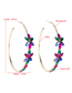 Fashion White Alloy C-shaped Earrings With Colored Diamonds