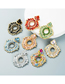 Fashion Black Alloy Inlaid Diamond Geometric Flower Earrings