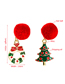 Fashion Christmas Tree Christmas Fur Ball Christmas Tree Asymmetric Earrings