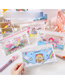 Fashion Two Little Girls Cartoon Printing Quicksand Large Capacity Pencil Case