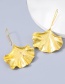 Fashion Gold Alloy Ginkgo Leaf Stud Earrings