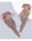Fashion White Alloy Inlaid Rhinestone Flower Tassel Earrings