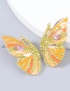 Fashion Pink Alloy Oil Drop Diamond Butterfly Earrings