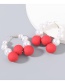 Fashion Red Alloy Resin Pearl Geometric Earrings