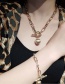 Fashion Gold Metal Thick Chain Frosted Ball Necklace