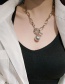 Fashion Silver Metal Thick Chain Frosted Ball Necklace