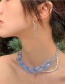 Fashion Silver Acrylic Chain Pearl Stitching Necklace