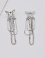 Fashion Silver Diamond Butterfly Tassel Earrings