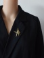 Fashion Gold Metal Diamond Star Brooch