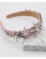 Fashion Pink Crystal Snowflake Inlaid Pearl Headband
