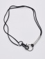 Fashion Black Stainless Steel Leather Pipe Necklace