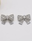 Fashion Silver Three-dimensional Diamond Bow Earrings