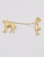 Fashion Gold Metal Dog Brooch