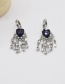 Fashion Silver Love Heart Inlaid Zirconium Tassel Earrings