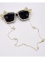 Fashion Transparent And Colorless Large Frame Sunglasses With Pearl Bow