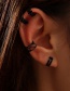 Fashion Black Metal Geometric Hollow Wide Edge Ear Bone Clip