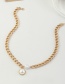 Fashion Gold Color Metal Chain Pearl Stitching Necklace