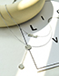 Fashion Silver Alloy Letters Smiley Double Necklace