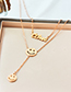 Fashion Silver Alloy Letters Smiley Double Necklace