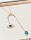 Fashion Silver Alloy Diamond Eye Drop Necklace