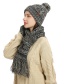 Fashion Mei Hong Three-piece Knitted Wool Scarf Gloves