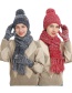 Fashion Beige Three-piece Knitted Wool Scarf Gloves