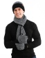 Fashion Dark Gray Woolen Knitted Hat Scarf And Gloves Set