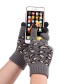 Fashion Dark Gray Leopard Print Knitted Hat Scarf Gloves Three-piece Set