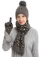 Fashion Hemp Ash Leopard Print Knitted Hat Scarf Gloves Three-piece Set
