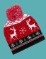Fashion Red Christmas Printed Knitted Woolen Hat