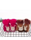 Fashion Pink Christmas Fawn Plus Velvet Knitted Gloves