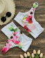 Fashion Pale Pink Flower On White Printed One-shoulder Split Swimsuit