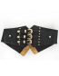 Fashion Beige[black Gold Color Buckle] Multi-layer Belt With Suede Rivet Pin Buckle